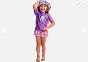 UV SKINZ UPF 50+ Girls 3-Piece Swim Set (Purple Rain or Shine, 12/18M) NWD - Picture 1 of 5