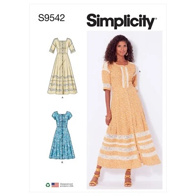 SIMPLICITY 9542 MISSES DRESSES Sewing Pattern Sizes 8 - 20 Skill: AVERAGE - Image 1 of 4