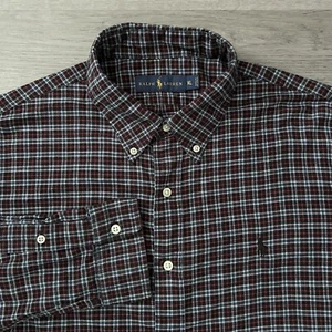 Ralph Lauren Polo Hemd mit Knopfleiste Herren Gr. XL rot blau kariert Logo leicht - Bild 1 von 13