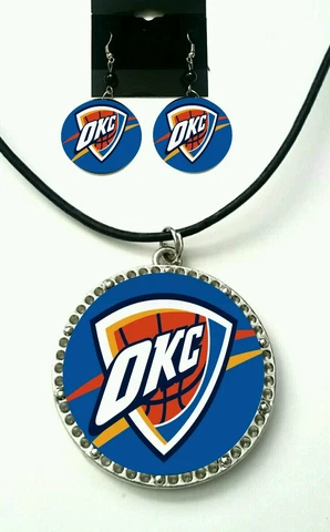 Oklahoma City Thunder Necklace and Earring set Cover