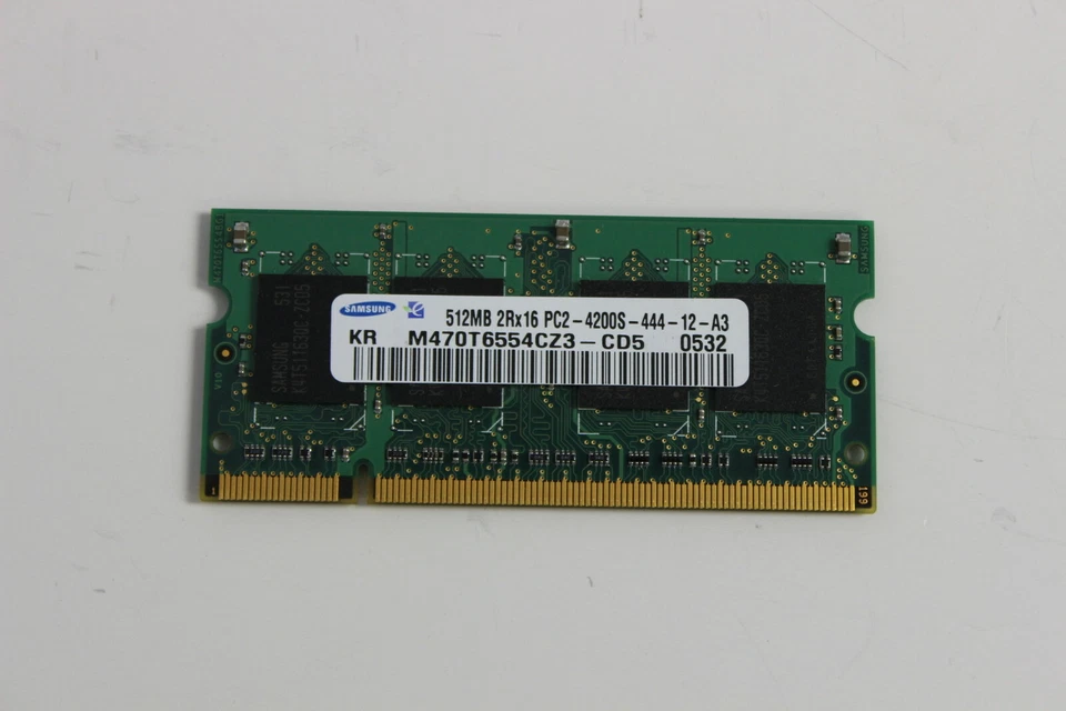 IBM 73P3843 512MB 200 PIN 2RX16 PC2-4200 SODIMM MEMORY MODULE  THINKPAD T43 - Image 1 of 4