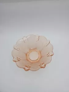 Vintage Art Deco Pink Depression Partial Frosted Pressed Small Trifle Bowl 5×2½ - Picture 1 of 7