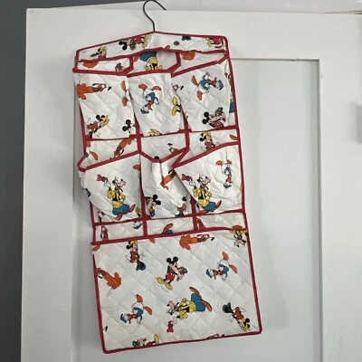 Vtg Disney Mickey Minnie Hanger Organizer Nursery Baby Kids Pouch RARE 28 x 14" - Image 1 of 4