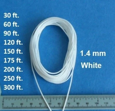 1.4 mm White Lift Pull String Cord for Window Blinds & Shades, 30-300 ft - Image 1 of 2