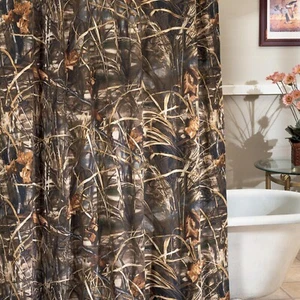 Realtree Max-4 HD Fabric Shower Curtain 72" x 72" Advantage Camo Rust Brown Tan - Picture 1 of 1