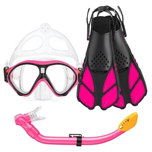 Kids Snorkel Set, Mask Fins Snorkeling Gear for Kids Anti-Fog Swim Goggles 18... - Picture 1 of 7