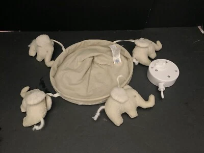 Pottery Barn Niños Elefante CUNA MÓVIL con BRAZO DE MADERA BLANCA Guardería Bebé Infante PrO Foto 1 de 3