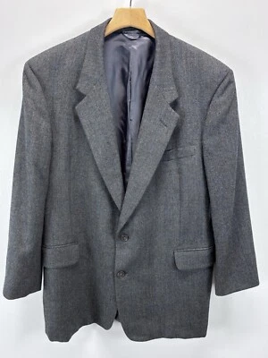 Chaqueta Blazer Norman Hilton Talla 44S Para Hombre Gris Sutil Lana a Cuadros Hecha en EE. UU. Foto 1 de 4