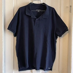 Polo uomo Eddie Bauer manica corta blu navy taglia XXL - Foto 1 di 7