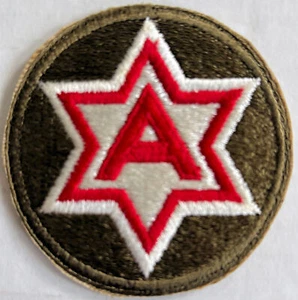 VIETNAM WAR US ARMY 6TH ARMY DARK GREEN CLASS A SHOULDER PATCH AUTHENTIC VINTAGE - Bild 1 von 2