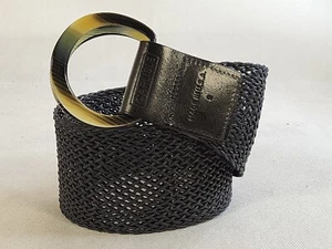Lindo cinturón de tela vintage Carlisle para mujer negro anillo en D talla pequeña S años 90 temático - Imagen 1 de 4