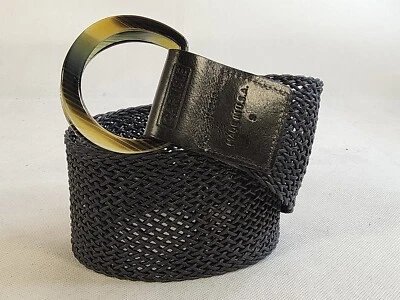 Lindo cinturón de tela vintage Carlisle para mujer negro anillo en D talla pequeña S años 90 temático Foto 1 de 4