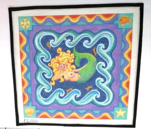 Susan Roberts Colorful Mermaid Handpainted Needlepoint Canvas 13 count - Picture 1 of 1