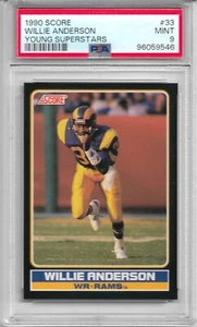 1990 Puntuación Young Superstars #33 Willie Anderson PSA 9 como nuevo brillante carneros por correo - Imagen 1 de 2