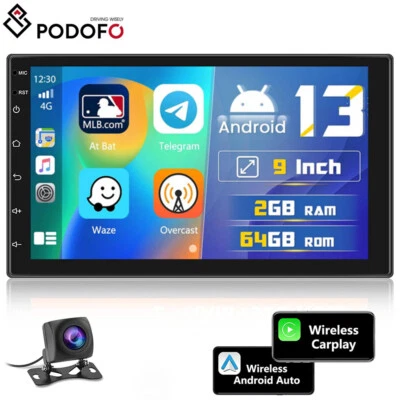 7" Android 13 Double 2DIN Car Stereo Radio GPS Navi Head Unit WiFi CarPlay 2+64G - image 1 of 4