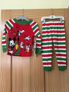 NWT Disney Store Christmas Boys Mickey Mouse Pajama set Holiday 2 toddler - Picture 1 of 1