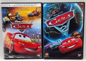 CARS & CARS 2 DVDs Disney Pixar Animated Race Car Lightning McQueen Mater Truck - Picture 1 of 7