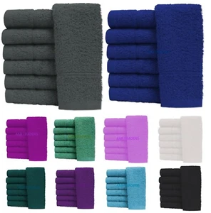 6X Guest Towels 100% Egyptian Cotton 600 GSM Soft Fluffy Quick Dry 10 Colours - Picture 1 of 21