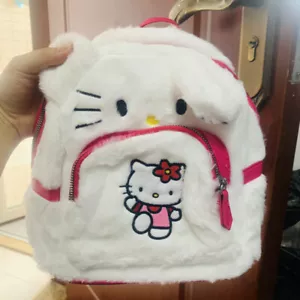 Cartoon KT Kitty Pom Purin Anime Plush Backpack Travel Bag Student Schoolbag - Picture 1 of 23