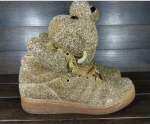 Adidas Jeremy Scott Gold Tinsel Bear, G96188, Men Size 8, RARE! With Box - Picture 1 of 6