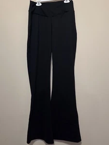 WOMEN'S FLARE LEG PULL ON WORKOUT/RUNNING ERRAND BLACK PANTS ~ SZ L ~ NWT - Picture 1 of 8