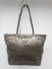 Coach Signature Olive Green Stitched Patent Leather Tote Handbag Purse