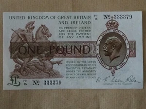 £1 Warren Fisher bank note. T31 (EF) HI/15 333379. This is a lovely note. - Picture 1 of 2