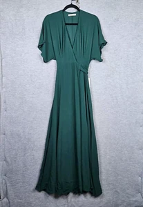 NWT REFORMATION Winslow Wrap Maxi Dress Emerald Women's Size SP - Picture 1 of 17