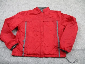 Reebok Jacket Womens Large Red Windbreaker Ladies Full Zip Lined Active - Picture 1 of 8