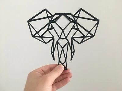 Geometric Elephant Animal Wall Art Decor Hanging Decoration Origami Small - Image 1 of 3
