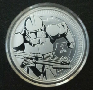 2019 NIU 1 Unze 0,999 Silbermünze Star Wars Storm Trooper versandt in Kapsel selten!! - Bild 1 von 5