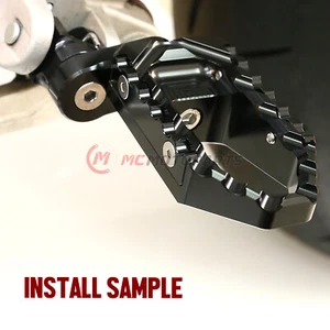 Black 1 inch Adjustable Front Foot Pegs TOUR For Hyperstrada 821 13 14 15 16 17 - Picture 1 of 9