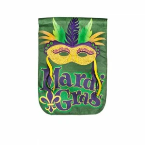 "Máscara Mardi Gras 14B4888BL perenne arpillera jardín bandera 12,5"" x 18""" - Imagen 1 de 1
