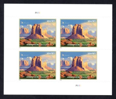 US 2008 MONUMENT VALLEY IN SHEET BLOCK OF 4 FACE VALUE $38.80 - Image 1 of 2