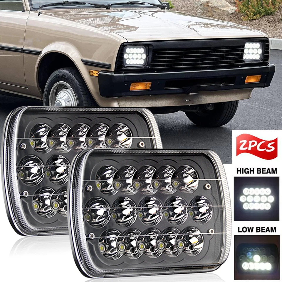 Pair For Mitsubishi Mighty Max Nissan 7x6" LED Headlights Sealed High-Low Beam Foto 1 de 4