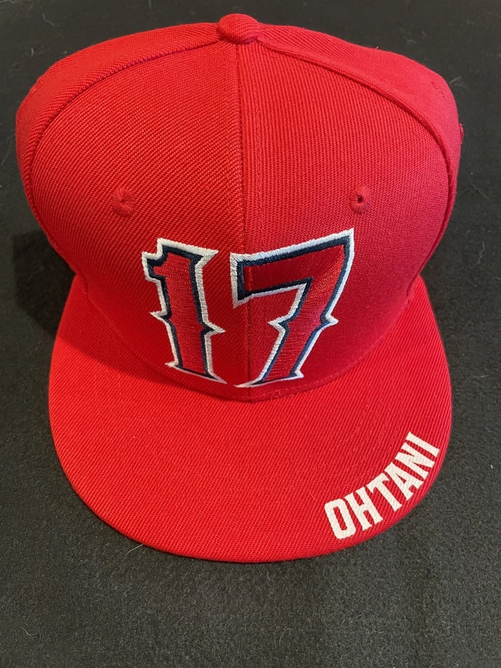 Shohei Ohtani #17 Los Angeles Angels red Snapback SGA Hat - Image 1 of 4