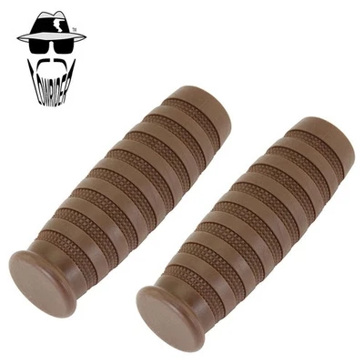 Original Lowrider Brown Retro Cruiser Grips – Smooth Classic Old School Design. - Image 1 of 2