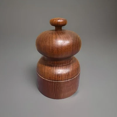 VTG Dansk Denmark 5" Tall Teak Wood Salt Shaker and Pepper Mill Grinder MCM VGC! - Image 1 of 4