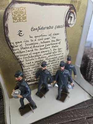 VINTAGE*C.B.G. MIGNOT #56*BATALLÓN DE TRABAJO CONFEDERADO* SOLDADOS DE JUGUETE DE PLOMO *** Foto 1 de 4