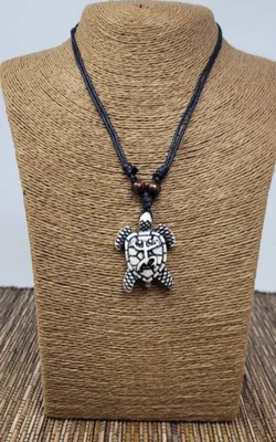 Colar de tartaruga pingente de sapo tribal Coqui havaiano Honu joia de tartaruga marinha - Imagem 1 de 4