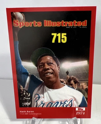 Topps X Sports Illustrated 2021 2/5 Hank Aaron 1974 cubierta #15 Foto 1 de 4