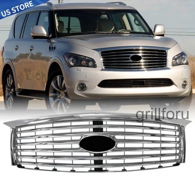 PARAGOLPES DELANTERO PARRILLA CROMADA PARA INFINITI QX56 2011 2012 CON CÁMARA 62310-1LA4C Foto 1 de 4
