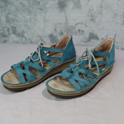 Sandalias Naot para mujer talla 10 cuero turquesa gladiador zapatos cómodos con cordones Foto 1 de 4