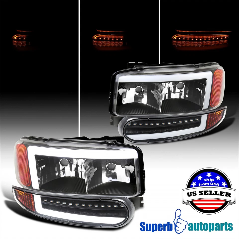 Fits 2000-2006 GMC Sierra Yukon XL Denali LED Tube Black LED bar/Sequential - Image 1 of 4