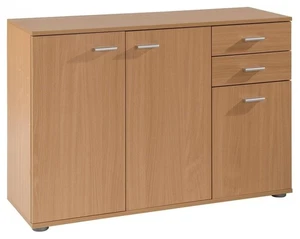Kommode Sideboard Highboard Schrank Anrichte 3 Türen 2 Schubladen Buche Dekor - Bild 1 von 11
