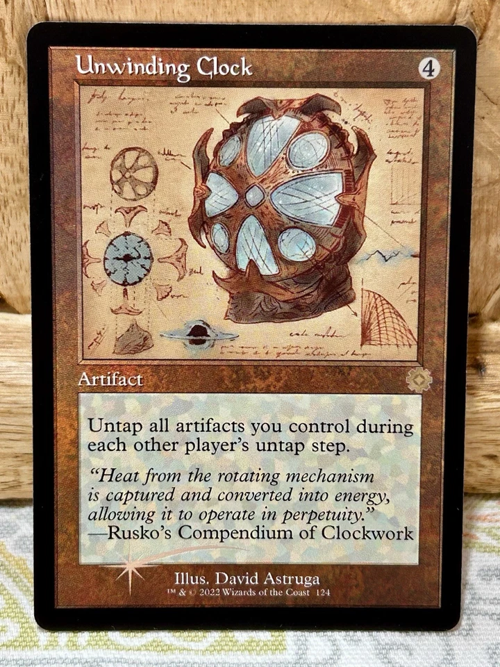 Unwinding Clock The Brothers' War Retro Frame BRR LP MTG SCHEMATICS FOIL - Image 1 of 1