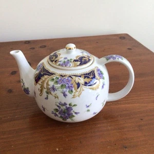 Andrea By Sadek Royal Violets Ceramic Teapot with Handle - Picture 1 of 7