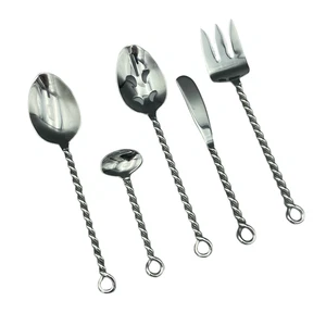 Gourmet Settings (GS) Silver Braid 18/10 Stainless Steel 5pc. Hostess Set - Picture 1 of 5