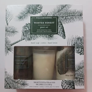 Williams Sonoma Christmas Guest Set Winter Forest Hand Soap Lotion Candle - Picture 1 of 12