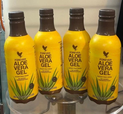4 Pack Piezas  Forever Living Aloe Vera Gel 33.8 fl.oz (1 Liter) FREE SHIPPING! - Image 1 of 3